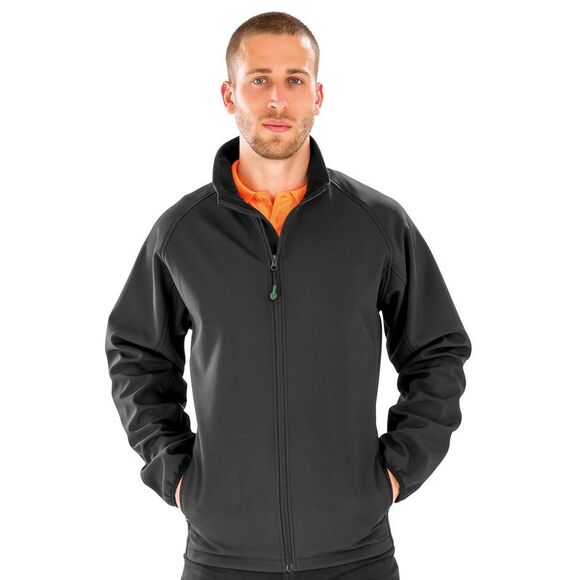 Result Genuine Recycled Mens Softshell Printable Jacket / Black - Picture 2 of 3